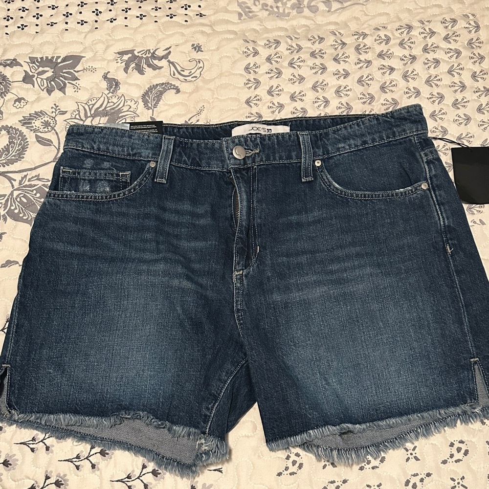 Joe's Jeans Blue Jean Shorts With Raw Hem.